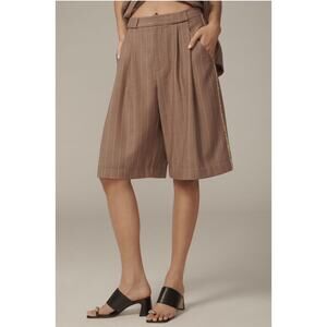 Anthropologie Pinstripe Oversized Pleated Trouser Shorts NWT